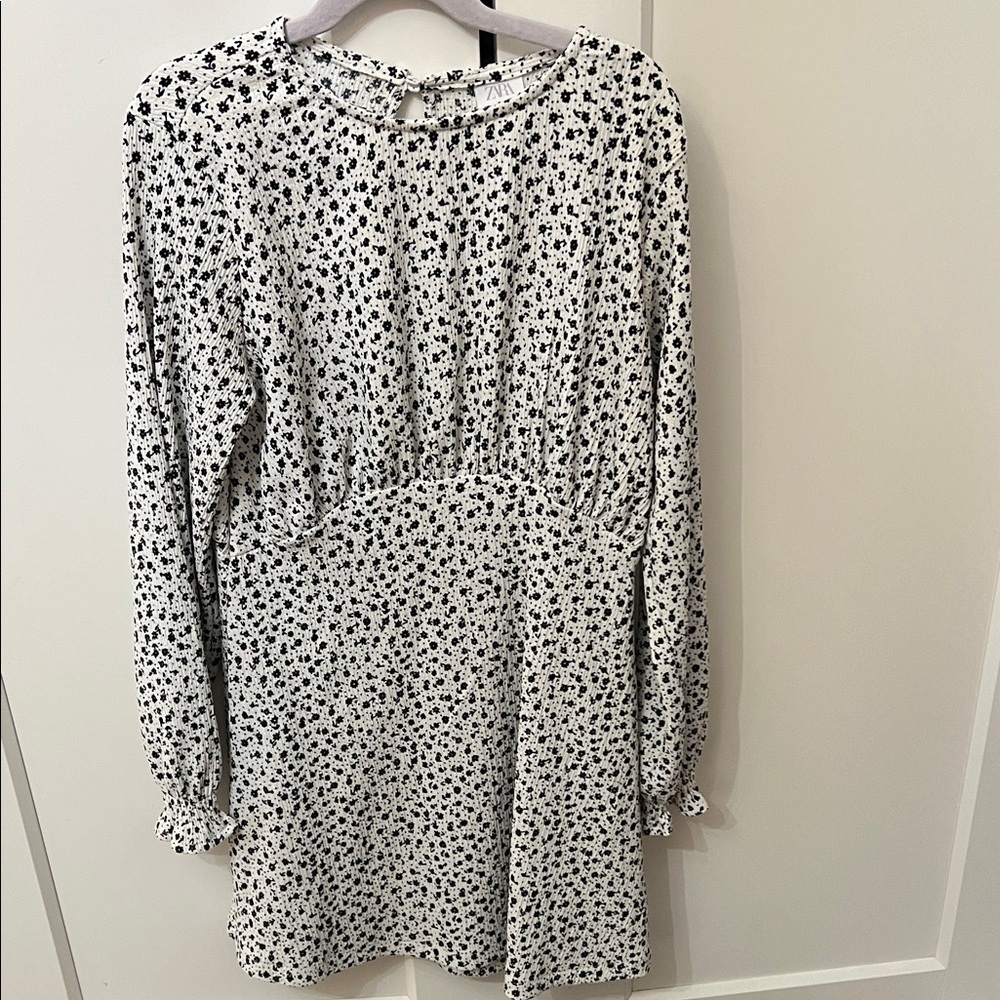 Elegant Black and White Floral Dress